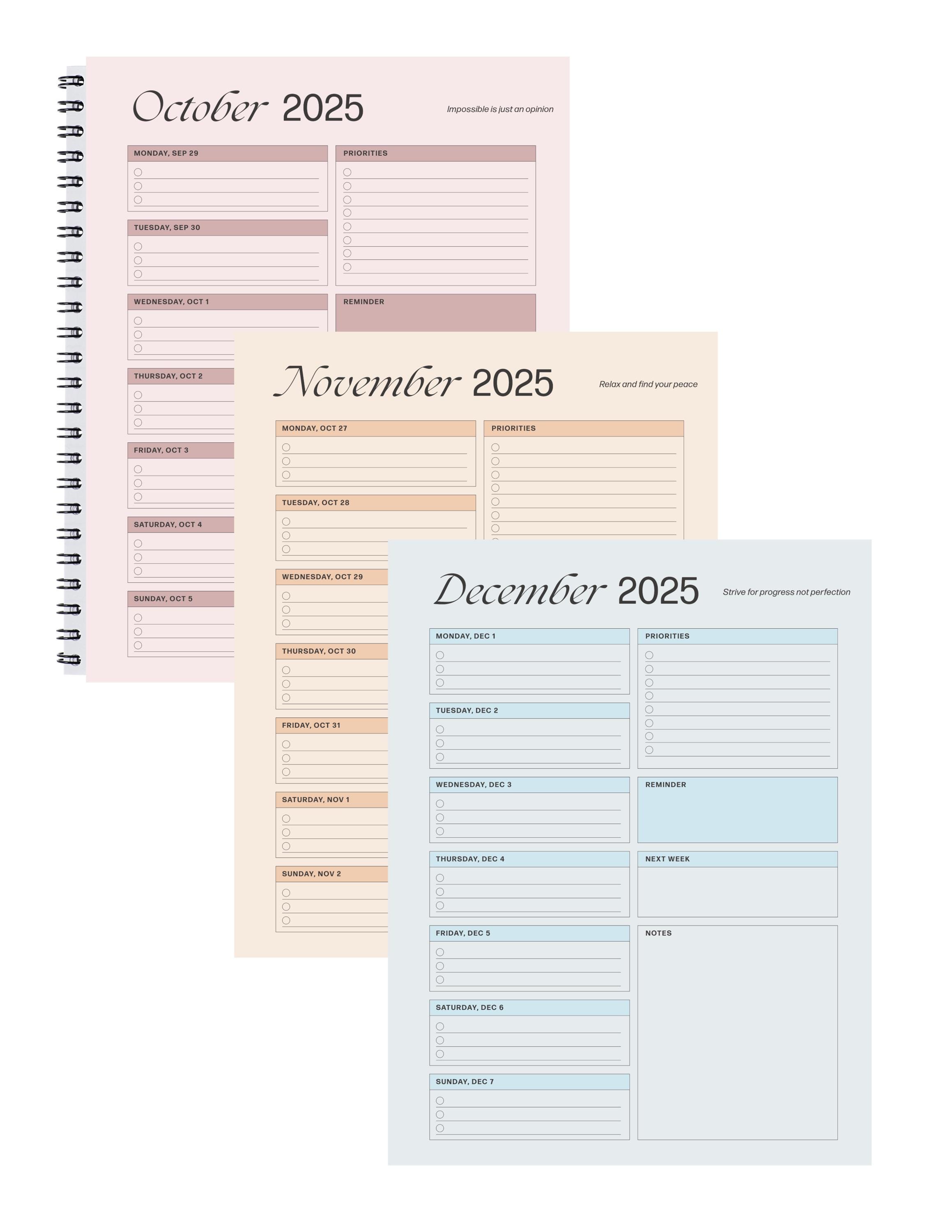 2025 Printable Weekly Planner Etsy