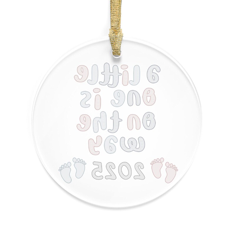 Pregnancy Announcement 2025 Acrylic Ornament, Baby on the Way, Christmas Ornament, Baby