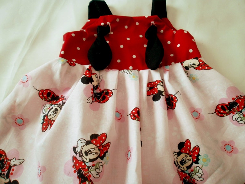 Robe de MINNIE MOUSE noeud tailles de 9 Mo. à 6 t filles ...