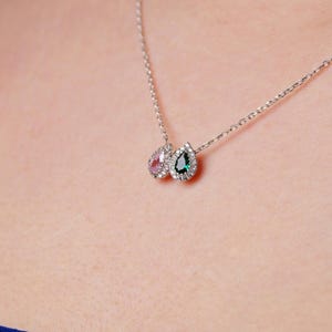 Diamanten ketting voor vrouwen elegante druppel kristal ketting zirkoon solitaire bedel waterdruppel, elegante druppelketting, valentijnsdagcadeau