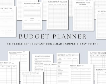 Student Budget Planner, Financial Tracker (PDF Printable)