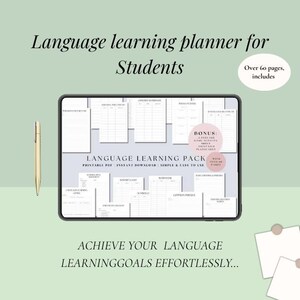 language learning planner language learning template language learning notebook language learning printable language study student planner