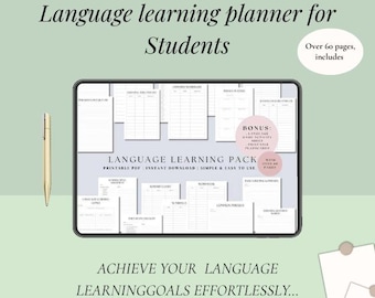 Language Learning Planner: Student Study Printable (PDF)