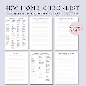 New home checklist, new home essentials checklist, home buyer checklist, new home build checklist, home checklist, organization checklist.