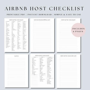 Airbnb host checklist printable airbnb checklist short term rental essentials checklist airbnb inventory checklist airbnb template