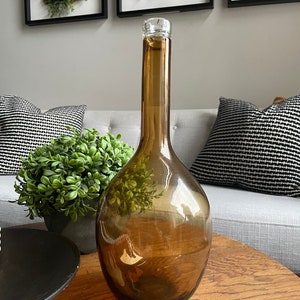 Vintage MCM blown glass vase/vessel | MCM vase | Amber Glass Vase | Vintage Blown Glass | Blown Glass Art | Glass art | Vintage Amber Glass