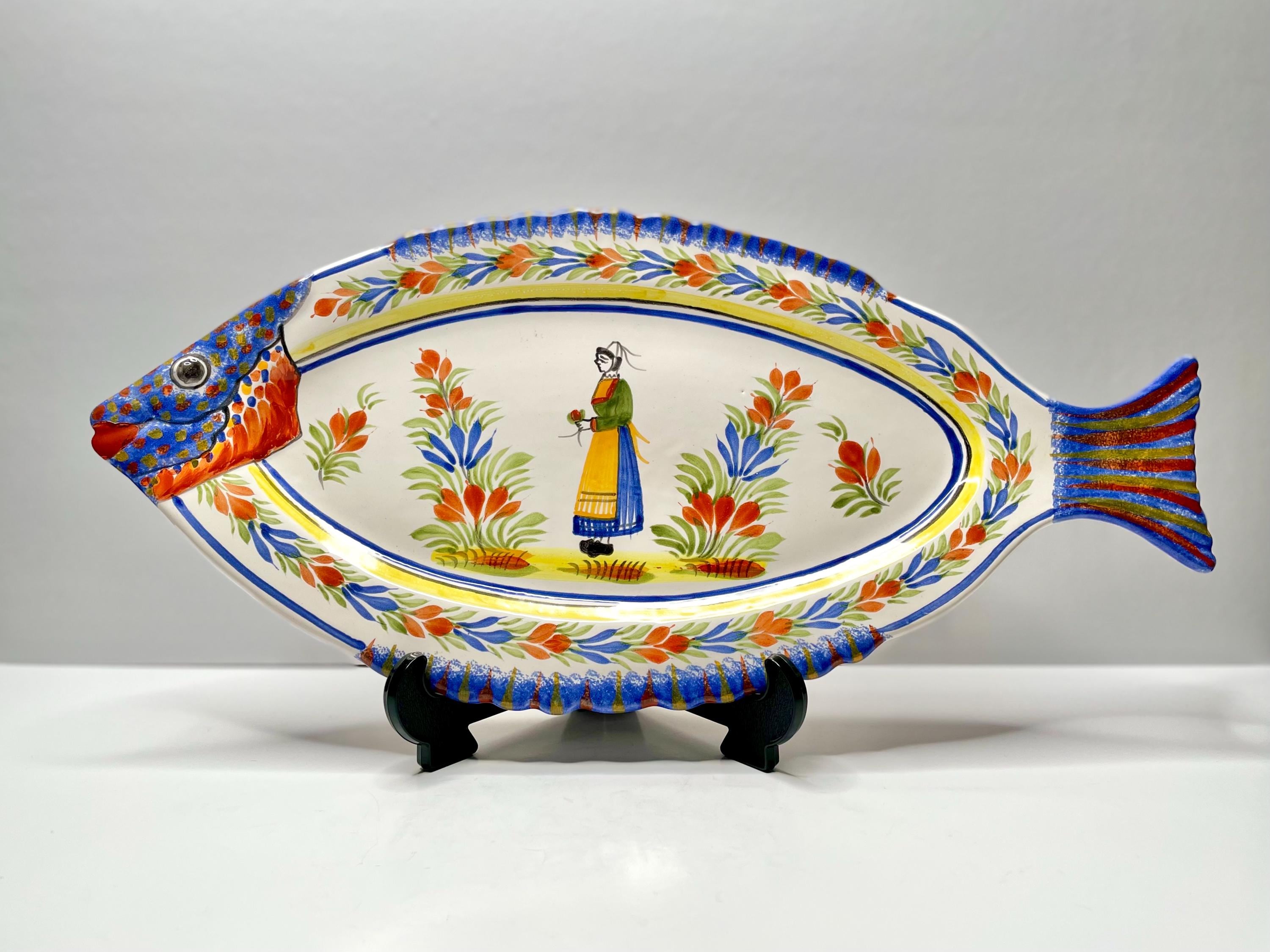 Vintage Henriot Quimper Fish Platter | Henriot Quimper Fish