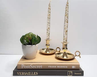 Vintage Chamberstick Candle Holder | Vintage Brass | Vintage Brass Candlestick Holder | Old Fashioned Candle Holder | Bass Candle Holder
