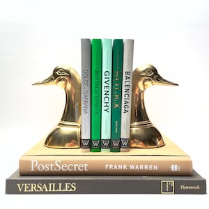 Vintage Brass Duck Bookends - 6” tall | Duck Head Bookends | Brass Duck | Brass Bookends | Vintage Brass Bookends | Vintage Pair Bookends