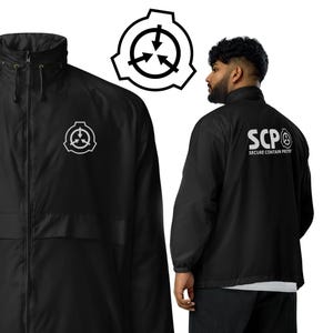 Jaqueta corta-vento bordada da Fundação SCP