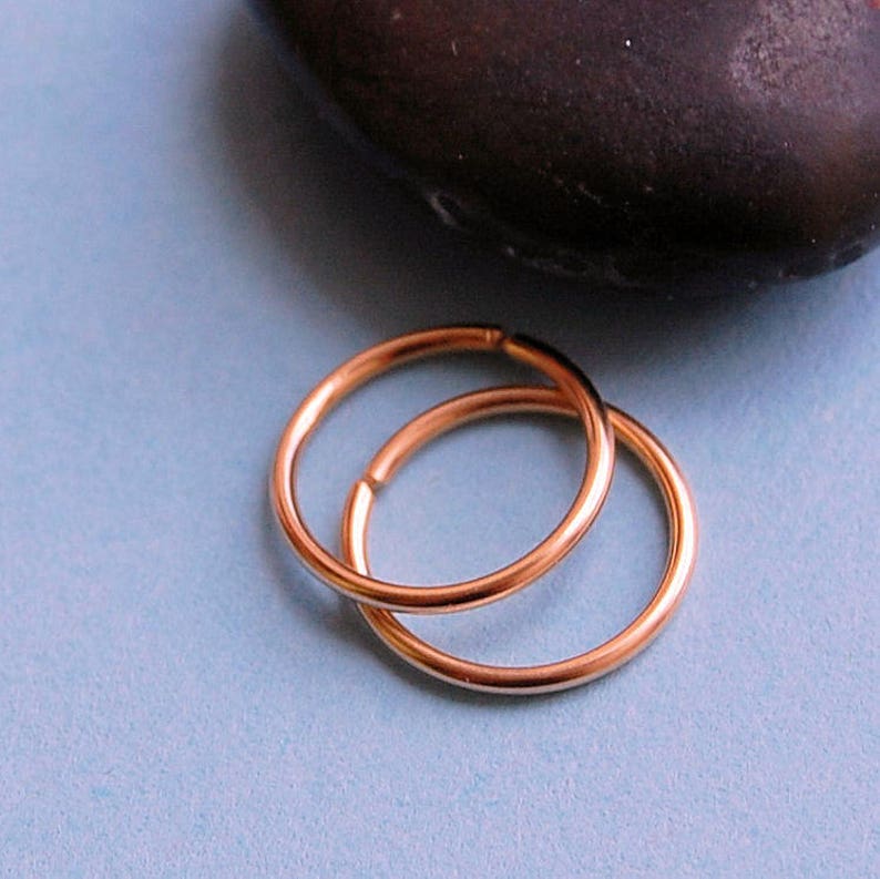 Pair of Hoops Tiny Hoop Earrings Rose Gold Hoop Earrings Choose Your Size Gold Hoops Gold Sleeper Hoops