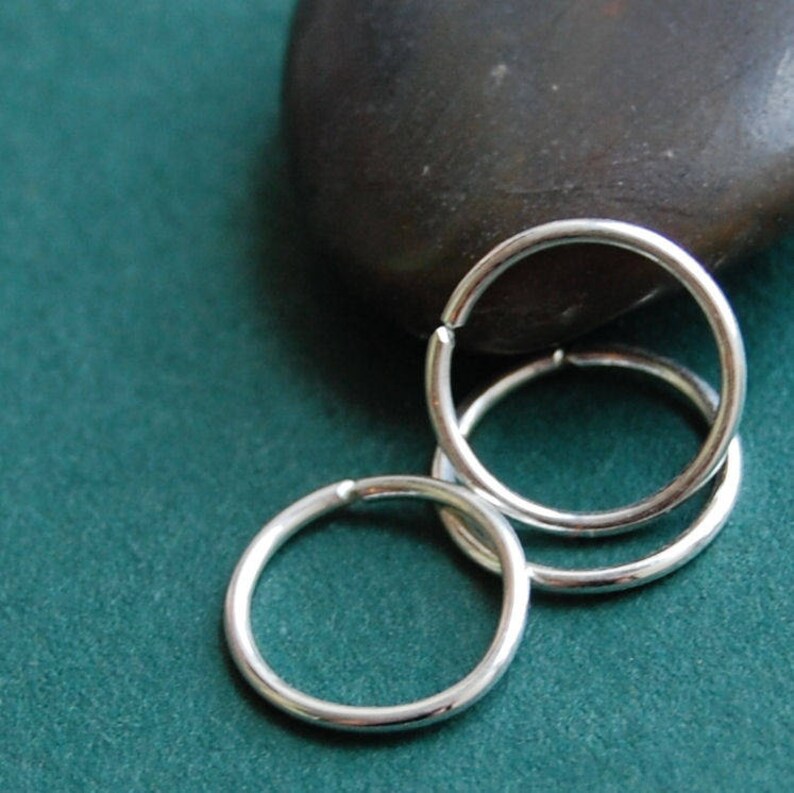 Choose Your Size Multiple Piercing Silver Set of 3 Endless Hoop Earrings Cartilage Tragus Daith Helix Sleeper Hoop Earrings