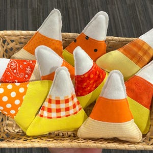 Fabric Candy Corn / Fall Tiered Tray / Fall Bowl Filler / Fall Filler / Fall Tiered Tray Decor / Candy Corn Filler / Fall Hutch Filler
