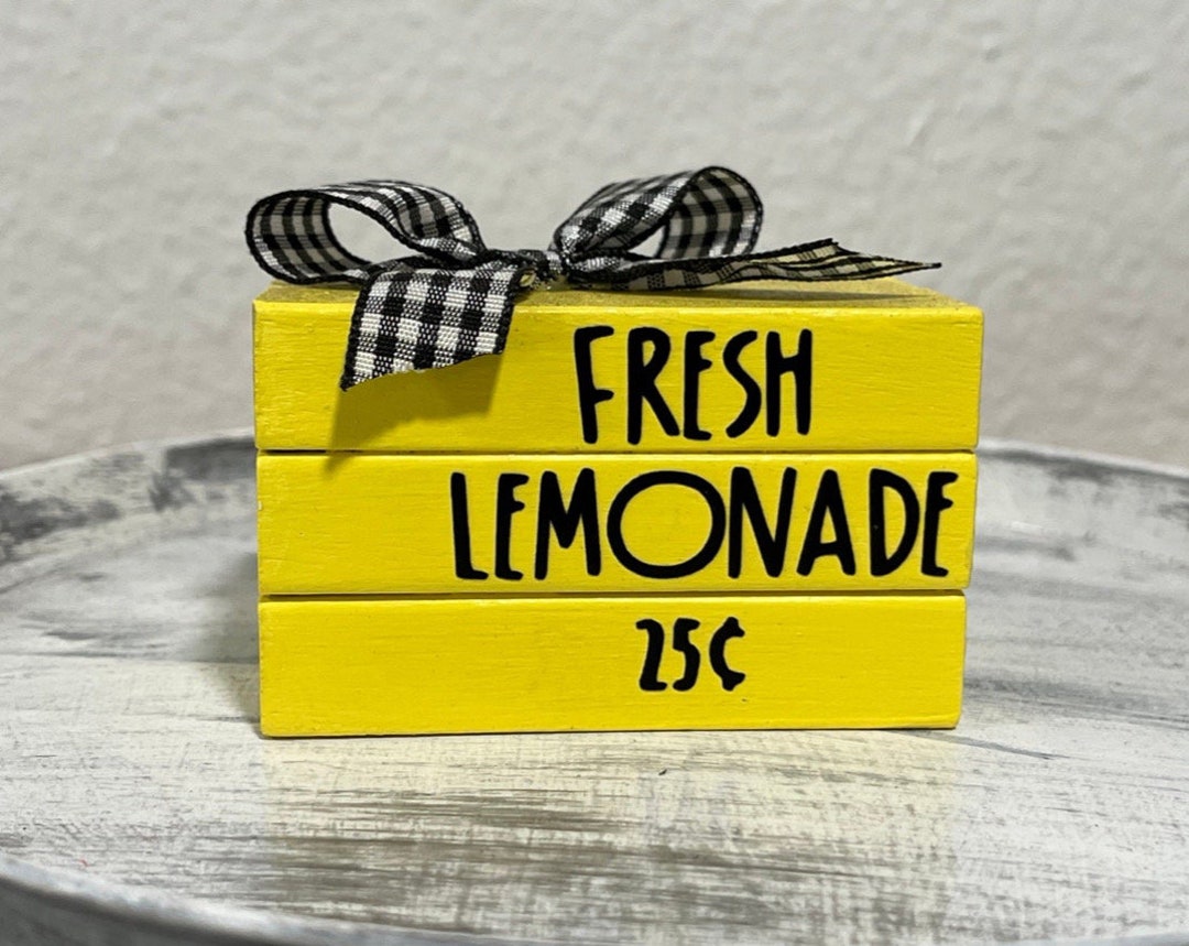 Lemonade Mini Book Stack: Tiered Tray Summer Decor - Etsy