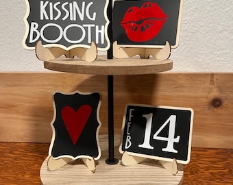 Mini Wood Sign with Easel, Tiered Tray Decoration