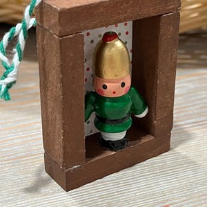 Handcrafted Vintage Christmas ornament, small wood ornament, Vintage ornament, mini Ornament