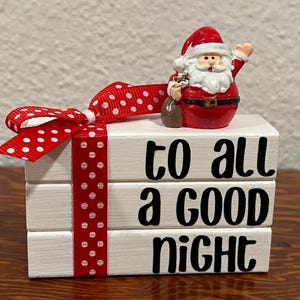 Mini Wood Book Stack: Santa Christmas Tiered Tray Decor