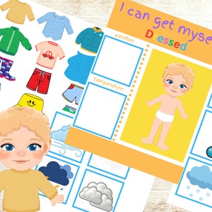 Dress Myself Weather Learning Activity - Choose Weather and Choose Appropriate Clothing -  Preschool printable Digital File