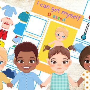 Dress Myself Weather Learning Activity BUNDLE - Choose Weather and Choose Appropriate Clothing Boys and Girls -  Preschool printable Digital