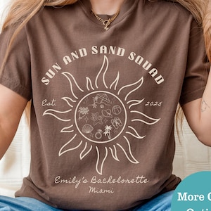Personalized Beach Bachelorette Shirt Custom Location Name Bach Shirt Bachelorette Luxury Merch Bach Club T-Shirt Retro Miami Girls Trip Tee