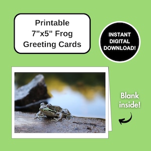 Printable Frog Greeting Card, Frog Greeting Cards, Frog Father's Day Card, Frog Thank You Card, Frog Retirement Card, Frog Printable Card