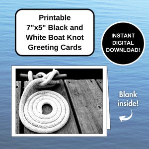 Biglietti d'auguri stampabili con nodi nautici, biglietti d'auguri per la festa del papà con nodi nautici, fotografie di navi in bianco e nero, biglietti d'auguri con barche, Pointe au Baril, Ontario