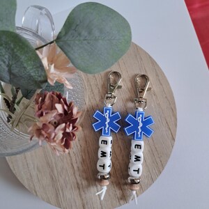EMT Keychain, Star Of Life, Gift for Medic