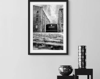 Guinness Gate Black and White Print | Dublin Monochrome Photography | Ireland Wall Art | St James’s Gate Photo | Irish Pub Decor