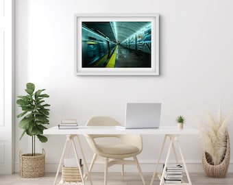 MBTA Blue Line | Boston Photography | Blue Line | Boston Poster | Boston Massachusetts | MBTA | Boston T | Subway Train