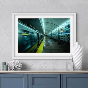 MBTA Blue Line Digital Download | Boston Photography | Blue Line | Boston Poster | Boston Massachusetts | MBTA | Boston T | Subway Train