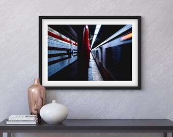MBTA Red Line Digital Download Print | Boston Photography | Red Line | Boston Poster | Boston Massachusetts | MBTA | Boston T | Subway Train