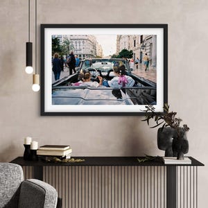 Valencia Fallas Photo Print | Spanish Festival Wall Art | Traditional Fallera Photography | Classic Car Street Scene | Cultural Spain Decor