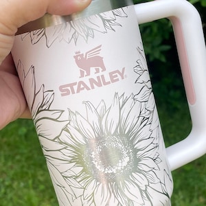 Stanley Engraved | Engraved 30oz Tumbler | Stanley H2.0 Quencher | Sunflower Tumbler | Floral Tumbler | 23 colors available