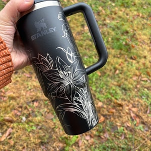 Stanley Engraved | Engraved 30oz Tumbler | Stanley H2.0 Quencher | Floral Tumbler | Lily Tumbler | other colors available