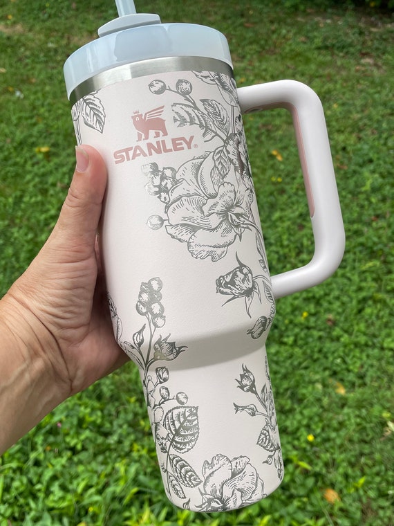 Wildflower Stanley, FREE KEYCHAIN, 40 Oz Tumbler, Engraved Stanley