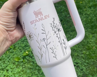 Stanley Engraved | Engraved 30oz Tumbler | Stanley H2.0 Quencher | Floral Tumbler | Wildflower Tumbler | other colors available