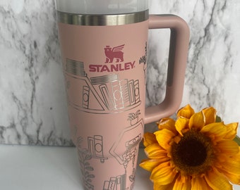 Stanley Engraved | Engraved 30oz Tumbler | Stanley H2.0 Quencher | Books and Plants Tumbler | other colors available