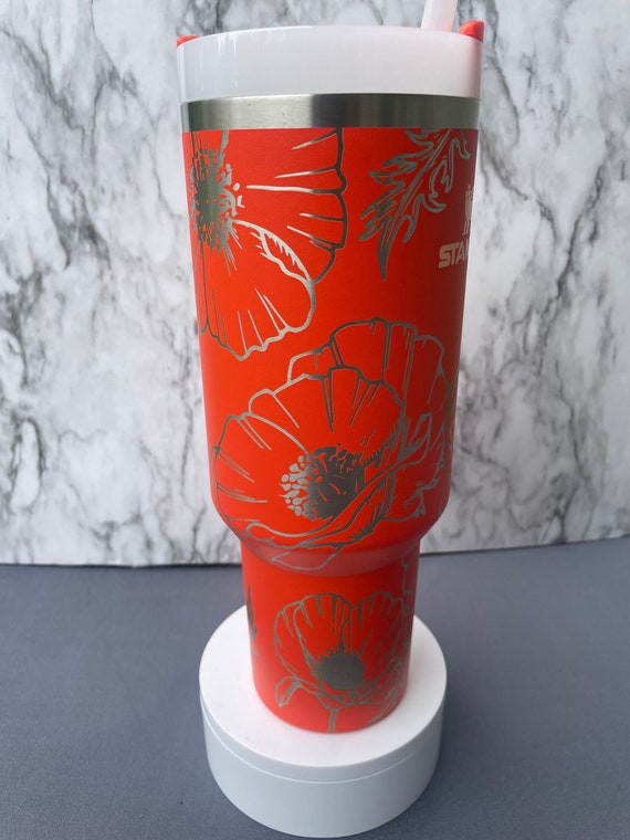 Engraved 40oz Tumbler Stanley H2.0 Quencher Floral Tumbler Poppy Tumbler  Tigerlily Tumbler 23 Colors Available -  Australia