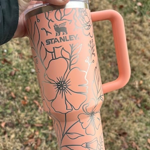 Stanley Engraved | Engraved 40oz Tumbler | Stanley H2.0 Quencher | Mixed Wildflower Tumbler | Peony Tumbler | 23 colors available