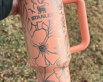 Stanley Engraved | Engraved 40oz Tumbler | Stanley H2.0 Quencher | Mixed Wildflower Tumbler | Peony Tumbler | 23 colors available