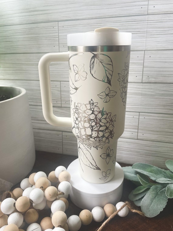 Engraved Stanley Tumbler H2.0, Personalized Stanley Quencher, Gift for Her,  Personalized Gift, Custom Stanley Mug, Floral Stanley Tumbler 