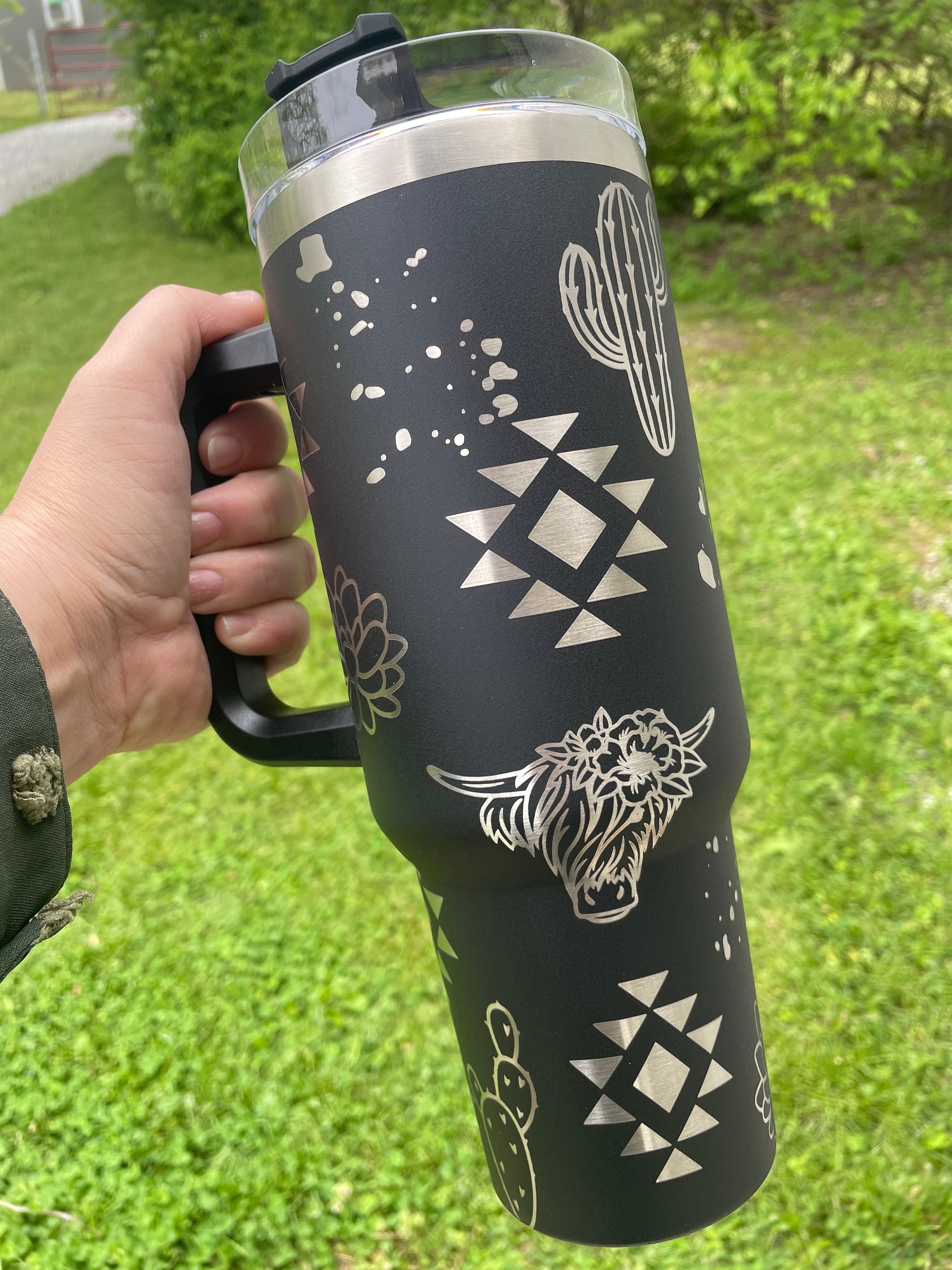 Southwestern Aztec Boho 40oz Quencher H2.0 Tumbler Full Wrap/stainless  Steel Stanley Cup Moon and Stars Western Cowgirl 