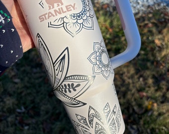 Stanley Engraved | Engraved 30oz Tumbler | Stanley H2.0 Quencher | Lotus Tumbler | Mandala Tumbler | other colors available