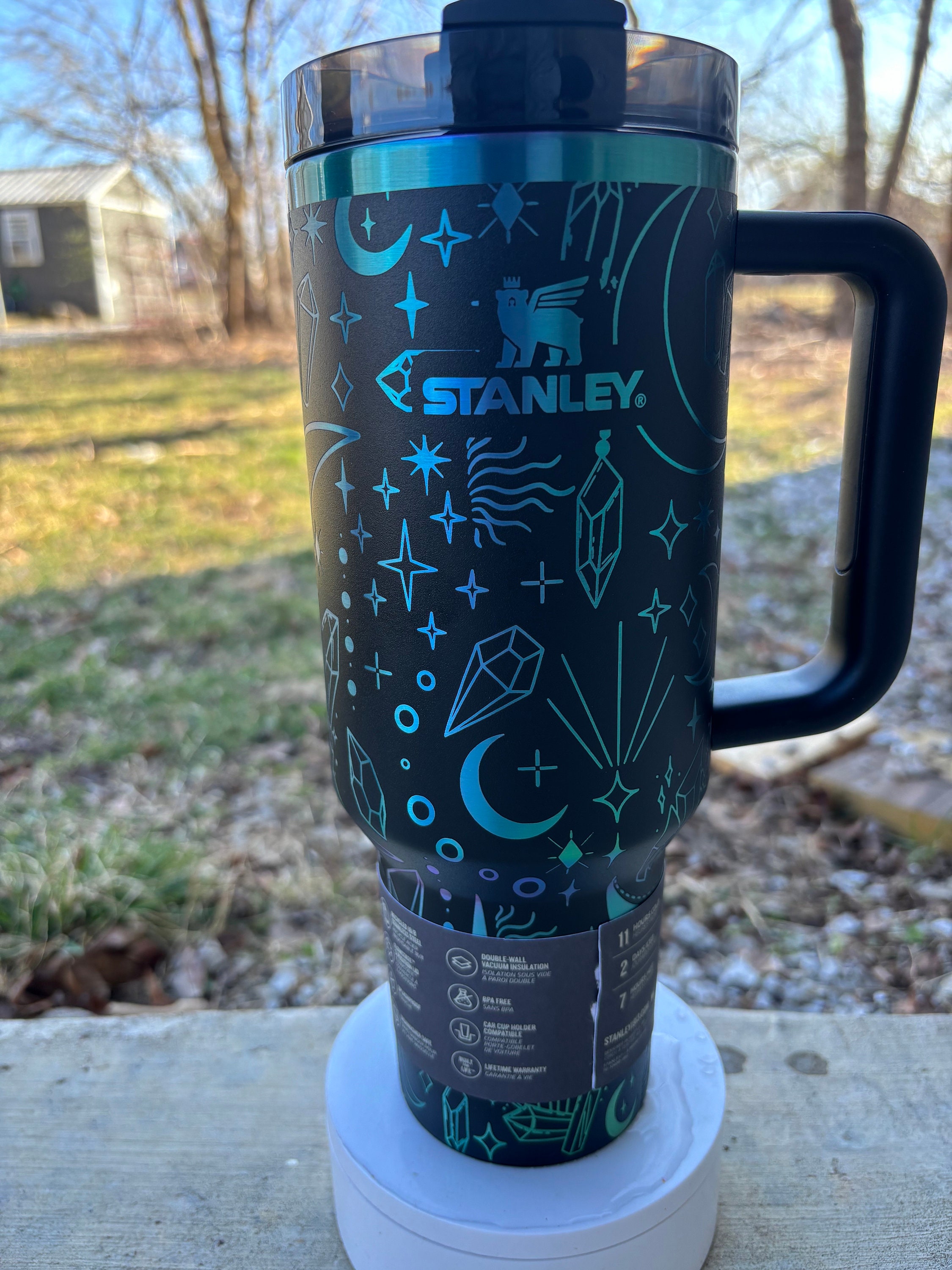 Black Chroma Oil Slick 40 Oz Limited Edition Engraved Stanley