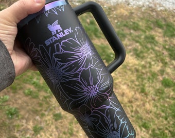 Stanley Engraved | Engraved 40oz Tumbler | Stanley H2.0 Quencher | Wild Flower Mix Tumbler | Floral Tumbler | Custom Tumbler