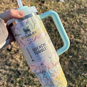 Stanley Engraved | Engraved 30oz Tumbler | Stanley H2.0 Quencher | Peony Tumbler | Floral Tumbler | 15 colors available