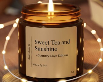 Té dulce y sol - Edición Country Love / Vela de cera de soja / Regalo perfecto para esposo, esposa, abuelos, amigos, familia, parejas,