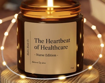 El latido del corazón de la atención médica - Edición de enfermera / Vela de cera de soja / Regalo perfecto para enfermeras, mamá, graduados médicos, amigos, familiares, novias