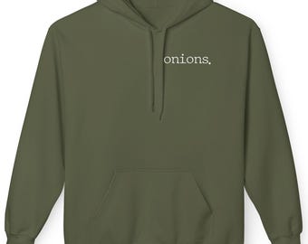 Sudadera con capucha minimalista con estampado de cebollas - Sudadera suave de peso medio