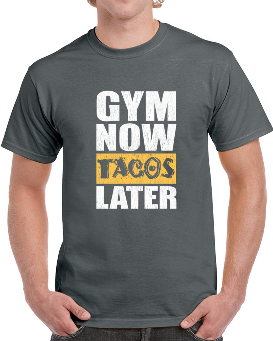 Funny Gym Workout Tshirt Sayings Physical Education Gymnasium Tacos